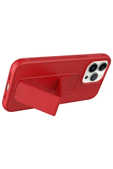 CEPCASE    Apple  iPhone 13 Pro Kılıf Standlı Kamera Çıkıntılı Gövdeyi Tam Saran Deri Dokulu Tam Uyumlu - 3
