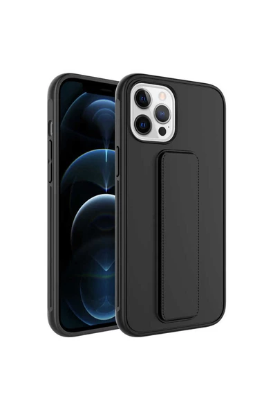 CEPCASE    Apple  iPhone 12 Pro Max Kılıf Standlı Kamera Çıkıntılı Gövdeyi Tam Saran Deri Dokulu Tam Uyumlu ürün görseli