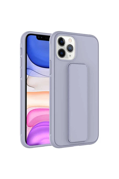 CEPCASE    Apple iPhone 11 Pro Kılıf Standlı Kamera Çıkıntılı Gövdeyi Tam Saran Deri Dokulu Tam Uyumlu