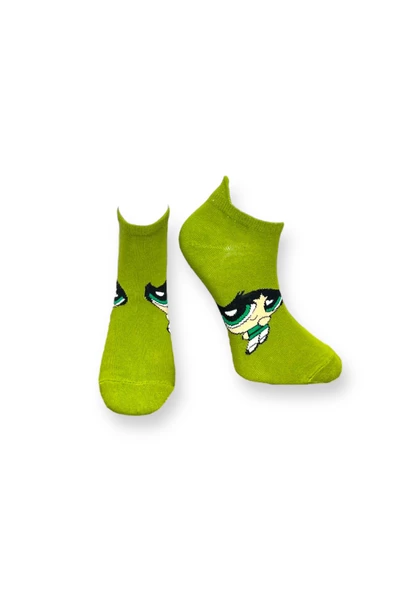 Me-vo 3'lü Çizgi Film Karakterli Unisex Esnek Nem Alabilen Pamuklu Çok Renkli Patik Çoraplar - Resim 2