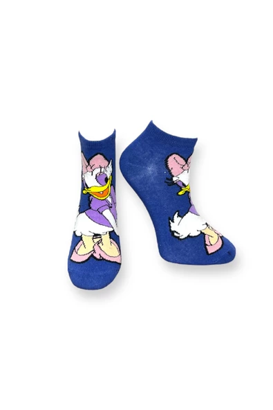 Me-vo 4'lü Çizgi Film Karakterli Unisex Esnek Nem Alabilen Pamuklu Çok Renkli Patik Çoraplar - Resim 3