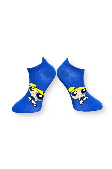 Me-vo 3'lü Çizgi Film Karakterli Unisex Esnek Nem Alabilen Pamuklu Çok Renkli Patik Çoraplar - Resim 7