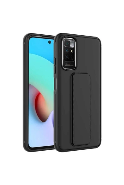 CEPCASE    Xiaomi Redmi Note 11S Global Kılıf Standlı Kamera Çıkıntılı Gövdeyi Tam Saran Deri Dokulu Tam Uyumlu