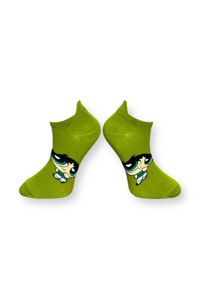 Me-vo 3'lü Çizgi Film Karakterli Unisex Esnek Nem Alabilen Pamuklu Çok Renkli Patik Çoraplar - Resim 3