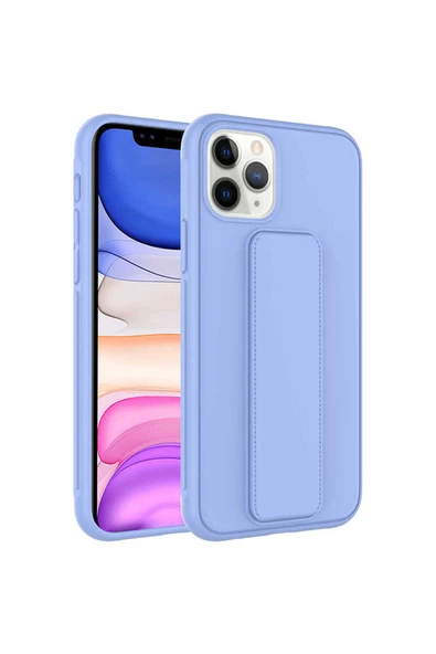 CEPCASE    Apple iPhone 11 Pro Kılıf Standlı Kamera Çıkıntılı Gövdeyi Tam Saran Deri Dokulu Tam Uyumlu