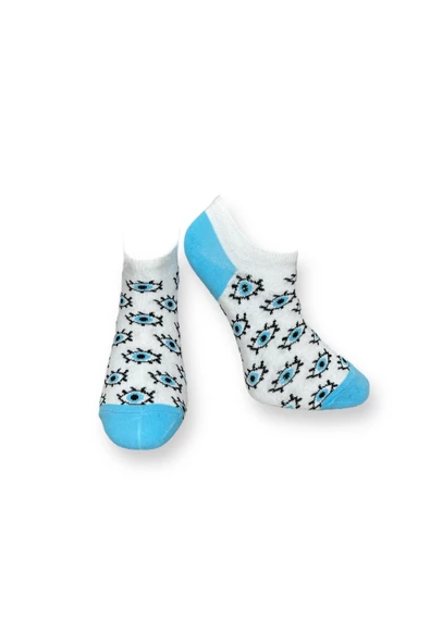 Me-vo 3'lü Unisex Esnek Nem Alabilen Pamuklu Çok Renkli Çok Desenli Patik Çoraplar - Resim 4