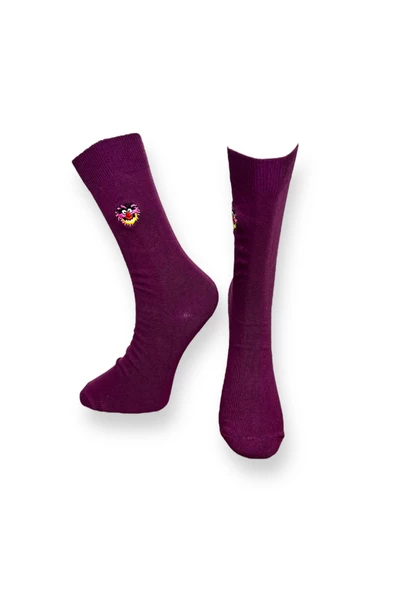 Me-vo 3'lü Mini Hayvan Desenli Unisex Esnek Nem Alabilen Pamuklu Koyu Renkli Soket Çoraplar - Resim 6