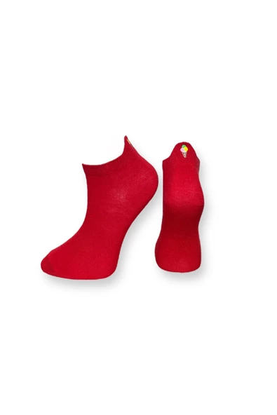 Me-vo 4'lü Düz Renkli Unisex Esnek Nem Alabilen Pamuklu Mini Meyve Desenli Patik Çoraplar - Resim 5