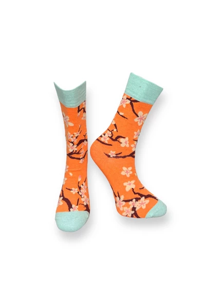 Me-vo 4'lü Çok Renkli Unisex Esnek Nem Alabilen Pamuklu Orman Desenli Soket Çoraplar - Resim 4