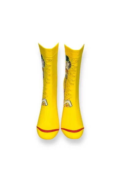 Me-vo 2'li Renkli Unisex Esnek Nem Alabilen Pamuklu Sanatsal Soket Çoraplar - Resim 4