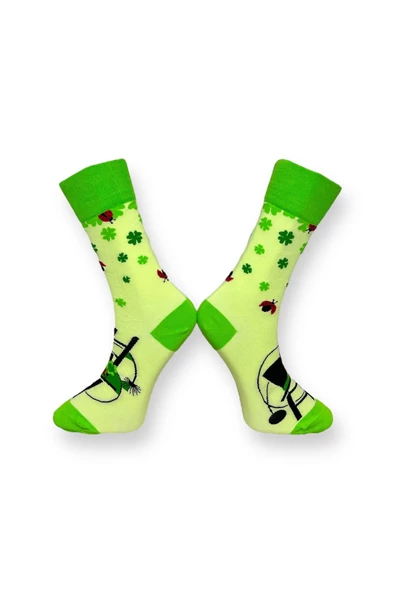 Me-vo 3'lü Uğur Böceği Desenli Unisex Esnek Nem Alabilen Pamuklu Çok Renkli Soket Çoraplar - Resim 7