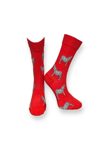 Me-vo 3'lü Hayvan Desenli Unisex Esnek Nem Alabilen Pamuklu Çok Renkli Soket Çoraplar - Resim 2