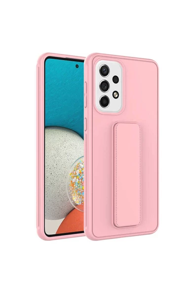 CEPCASE    Samsung Galaxy A13 4G Kılıf Standlı Kamera Çıkıntılı Gövdeyi Tam Saran Deri Dokulu Tam Uyumlu