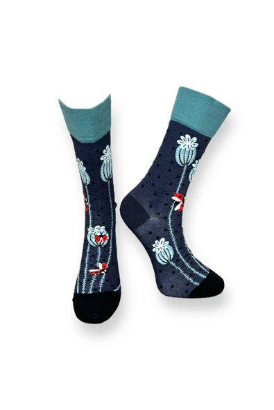 Me-vo 4'lü Çok Renkli  Unisex Esnek Nem Alabilen Pamuklu Hayvan Desenli Soket Çoraplar - Resim 3