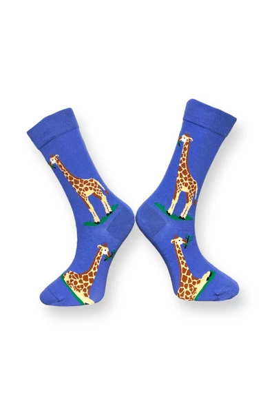 Me-vo 3'lü Hayvan Desenli Unisex Esnek Nem Alabilen Pamuklu Çok Renkli Soket Çoraplar - Resim 5