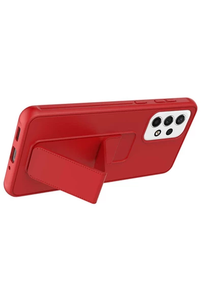CEPCASE    Samsung Galaxy A13 4G Kılıf Standlı Kamera Çıkıntılı Gövdeyi Tam Saran Deri Dokulu Tam Uyumlu - Resim 3
