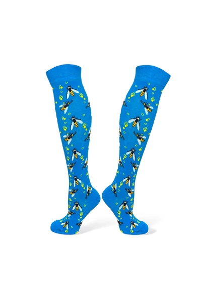 Me-vo 4'lü Karışık Renkli Uzun Unisex Esnek Nem Alabilen Pamuklu Çok Desenli Dizüstü Çoraplar - Resim 4