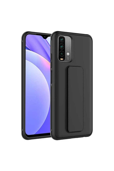 CEPCASE    Xiaomi Redmi Note 10S Kılıf Standlı Kamera Çıkıntılı Gövdeyi Tam Saran Deri Dokulu Tam Uyumlu