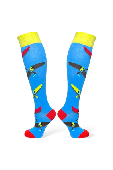 Me-vo 4'lü Karışık Renkli Uzun Unisex Esnek Nem Alabilen Pamuklu Çok Desenli Dizüstü Çoraplar - Resim 5