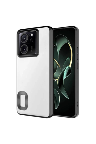 CEPCASE    Xiaomi Mi 13T Pro Kılıf Kamera Korumalı Logo Gösteren New fashion  Tam Kalıp Kapak