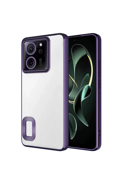 CEPCASE    Xiaomi Mi 13T Pro Kılıf Kamera Korumalı Logo Gösteren New fashion  Tam Kalıp Kapak