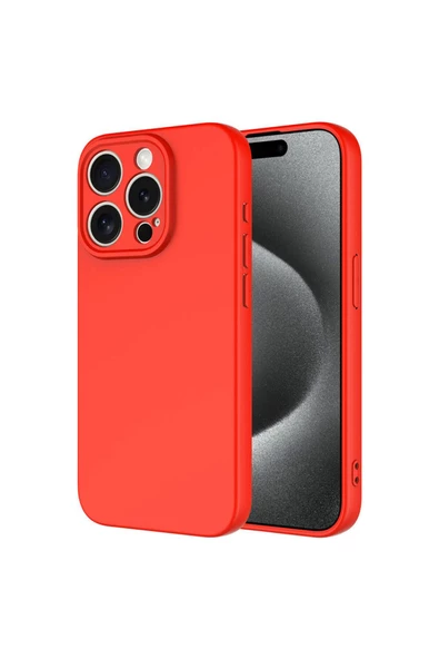 CEPCASE    Apple  iPhone 15 Pro Max Kılıf Lansman Model Kadife İç Tasarım Soft Mat Yüzey Silikon Kapak