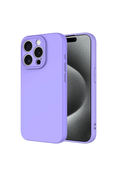 CEPCASE    Apple  iPhone 15 Pro Max Kılıf Lansman Model Kadife İç Tasarım Soft Mat Yüzey Silikon Kapak