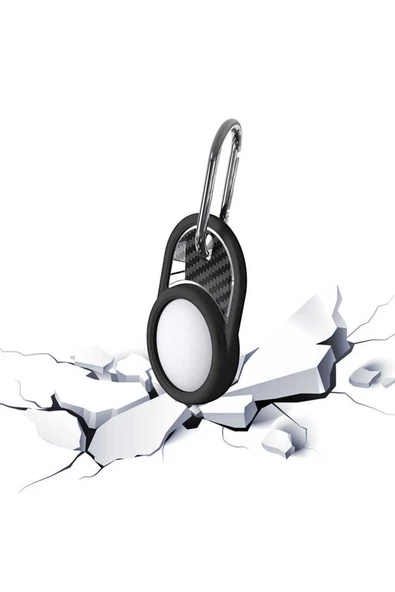 CEPCASE    Airtag Uyumlu Koruyucu Kılıf Karbon Fiber Tasarım Silikon Anahtarlık Kılıf - Resim 5