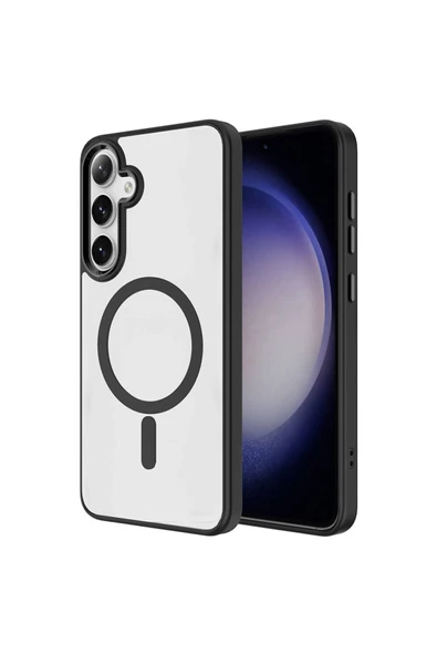 CEPCASE    Galaxy S24 Kılıf Wireless Mıknatıslı Magsafe Şarj Özellikli Krom Detay  Kalıp Kapak - Resim 2