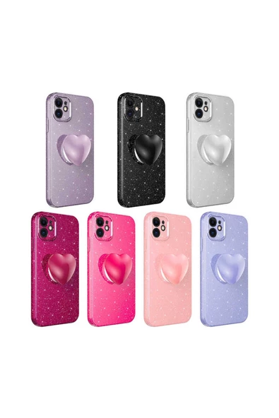 CEPCASE    Apple iPhone 11 Kılıf Kamera Korumalı Simli Renkli Yüzey Lüks Kapak Tam Koruma - Resim 4