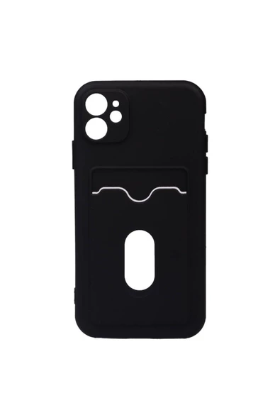 CEPCASE    Apple iPhone 11 Kılıf 2 Adet Kartvizit Bölmeli Soft Yüzey Darbe Emici Silikon Kapak - Resim 3