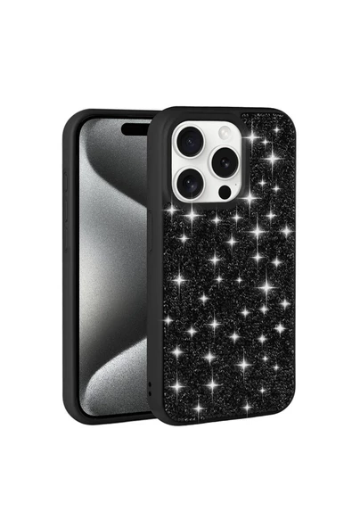 CEPCASE    Apple  iPhone 15 Pro Max Kılıf Diamond Pırıltılı Parlak Sağlam Koruma Shiny Stone Kapak - Resim 5