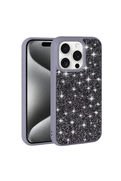 CEPCASE    Apple  iPhone 15 Pro Max Kılıf Diamond Pırıltılı Parlak Sağlam Koruma Shiny Stone Kapak - Resim 2