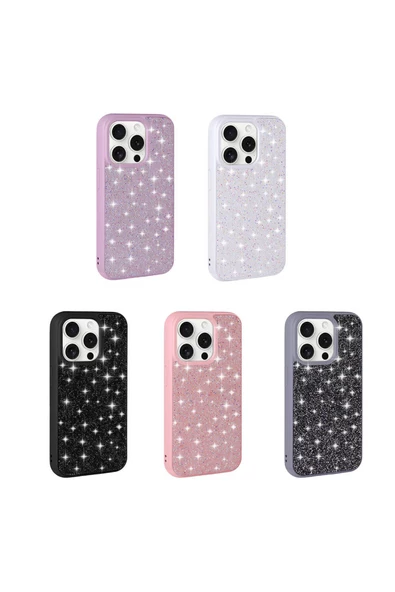 CEPCASE    Apple  iPhone 15 Pro Max Kılıf Diamond Pırıltılı Parlak Sağlam Koruma Shiny Stone Kapak - Resim 3