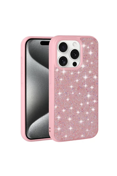 CEPCASE    Apple  iPhone 15 Pro Max Kılıf Diamond Pırıltılı Parlak Sağlam Koruma Shiny Stone Kapak - Resim 4