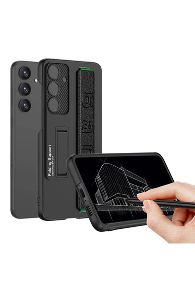 CEPCASE    Galaxy S24 Uyumlu Kılıf El Tutmalı Standlı Luxury Slim Style  Kalıp Kapak - Resim 3