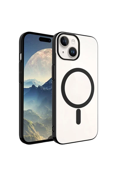 CEPCASE    Apple  iPhone 15 Kılıf Wireless Şarj Özellikli Mıknatıslı Magsafe Sert Slim Kapak - Resim 2