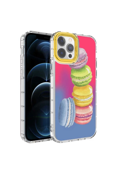 CEPCASE    Apple  iPhone 14 Pro Uyumlu Kılıf Kamera Korumalı Colourful Desenli Hard Silikon Summer Style Kapak