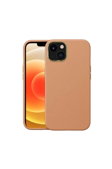 CEPCASE    Apple  iPhone 13 Mini Kılıf Faux Leather Deri Tasarım Metal Tuş Darbe Emici Sağlam Koruma ürün görseli