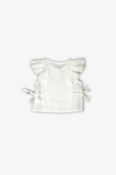 Sider Ekru Düğmeli Kız Çocuk Bluz - 2