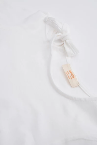 Mila Ekru Pamuklu Kız Çocuk Tshirt - 3