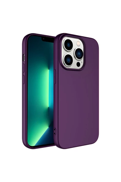 CEPCASE    Apple  iPhone 14 Pro Max Kılıf Lansman Model Kadife İç Tasarım Soft Mat Yüzey Silikon Kapak