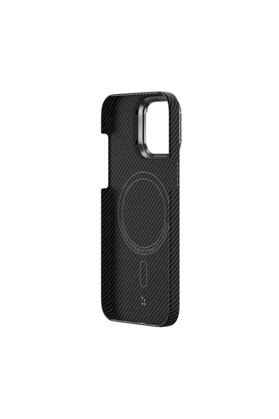 CEPCASE    Apple iPhone 15 Pro Kılıf  600D Kevlar Karbon Magsafe Şarj Özellikli Standlı Kapak - Resim 6