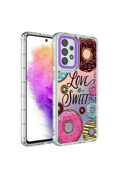 CEPCASE    Samsung Galaxy A23 Kılıf Kamera Korumalı Colourful Desenli Hard Silikon Summer Style Kapak - Resim 2