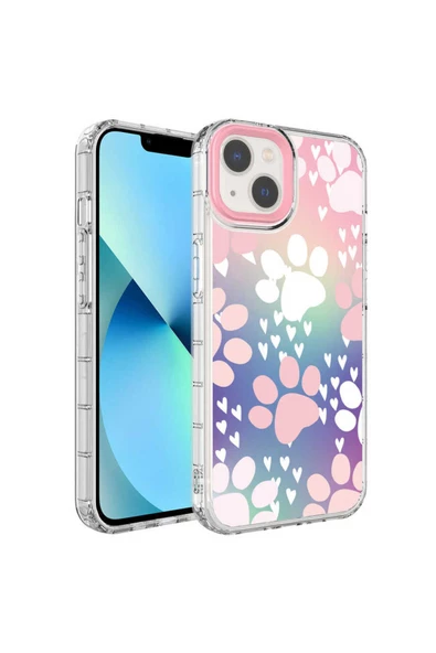 CEPCASE    Apple  iPhone 14 Plus Kılıf Kamera Korumalı Colourful Desenli Hard Silikon Summer Style Kapak
