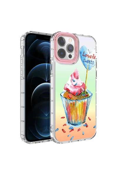 CEPCASE    Apple  iPhone 13 Pro Kılıf Kamera Korumalı Colourful Desenli Hard Silikon Summer Style Kapak ürün görseli