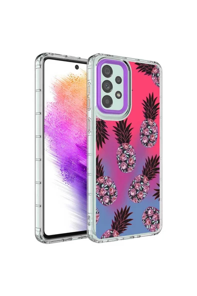 CEPCASE    Samsung Galaxy A73 Kılıf Kamera Korumalı Colourful Desenli Hard Silikon Summer Style Kapak ürün görseli