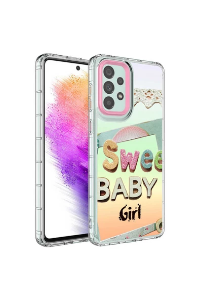 CEPCASE    Samsung Galaxy A23 Kılıf Kamera Korumalı Colourful Desenli Hard Silikon Summer Style Kapak