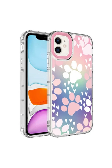 CEPCASE    Apple iPhone 11 Kılıf Kamera Korumalı Colourful Desenli Hard Silikon Summer Style Kapak - 2