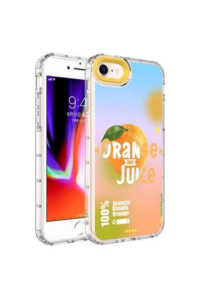 CEPCASE    Apple  iPhone 7 Kılıf Kamera Korumalı Colourful Desenli Hard Silikon Summer Style Kapak